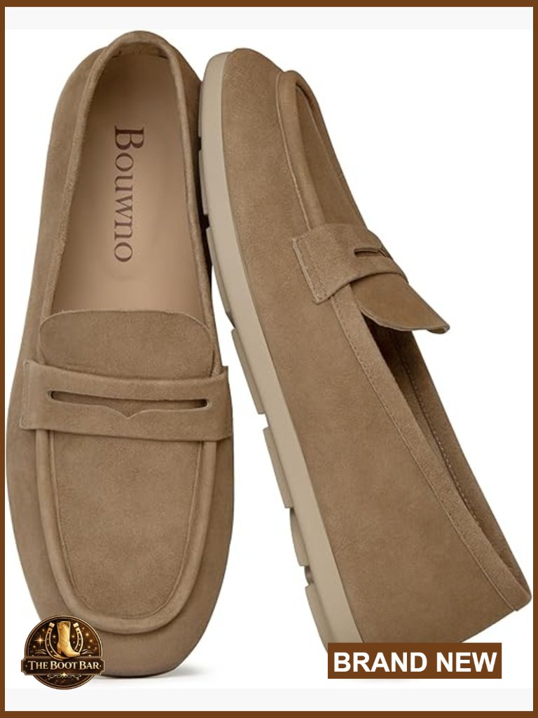 Women's Genuine Leather Loafers With Memory Foam Insole Slip On Shoes